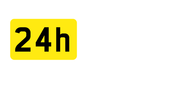 Picture of 24h tyres logo with white text